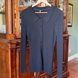Collared stretch knit sweater cardigan from WHBM